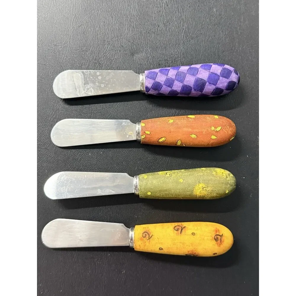 Joie de Vivre Fruit Theme Cheese Spreaders Butter Knives Set of 4